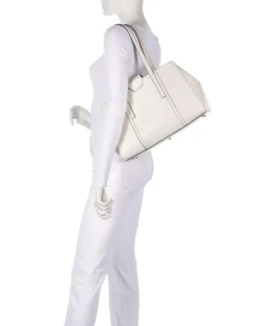 Riva L Shopper genarbtes Leder weiß