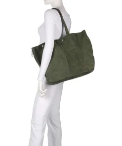 Rive Suede L Shopper aufgerautes Leder dunkelgrün