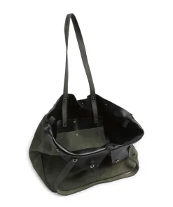 Rive Suede L Shopper aufgerautes Leder dunkelgrün