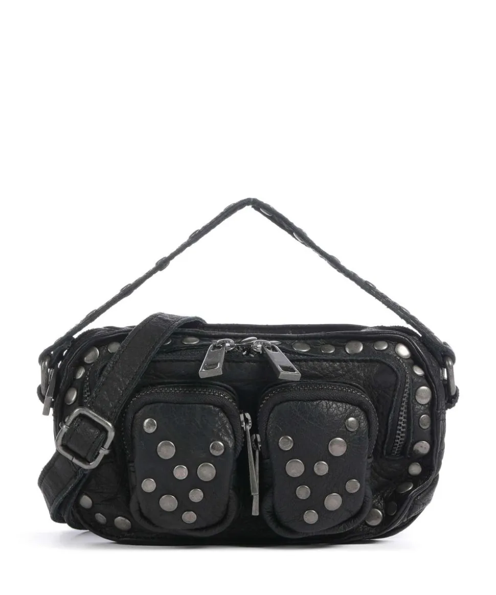 River Washed Helena Umhängetasche genarbtes Kalbsleder schwarz