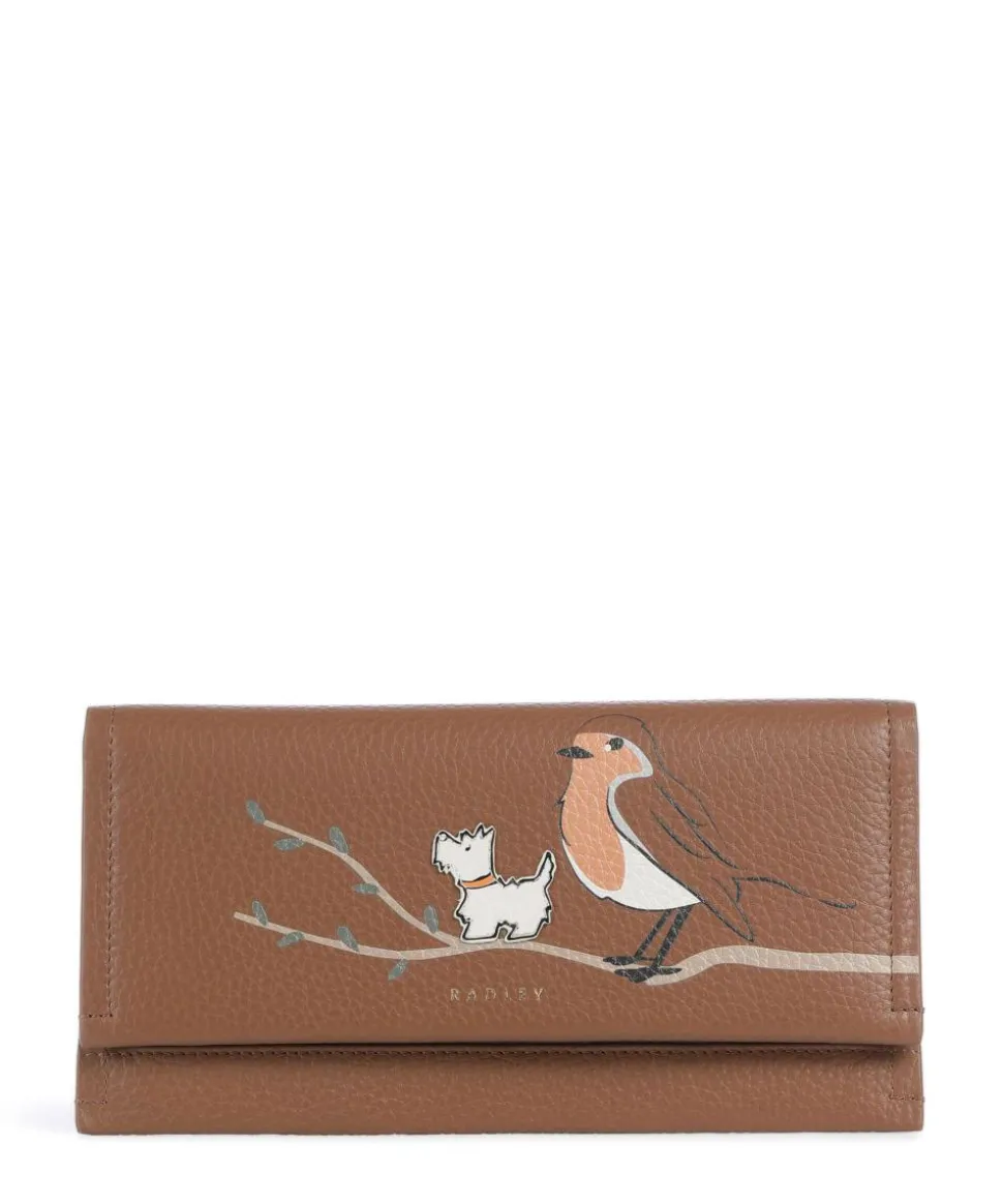 Robin Geldbörse genarbtes Leder braun