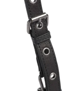 Rock Palma Umhängetasche genarbtes Leder schwarz