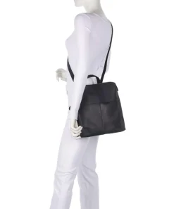 Rogue Robyn Rucksack-Tasche fein genarbtes Leder schwarz