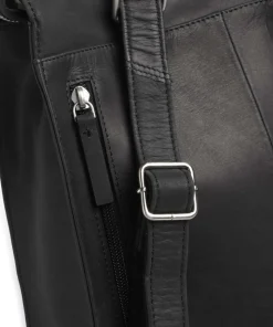 Rogue Robyn Rucksack-Tasche fein genarbtes Leder schwarz