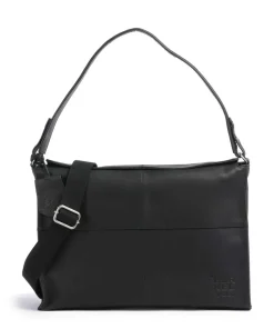 Rogue Robyn Schultertasche fein genarbtes Leder schwarz
