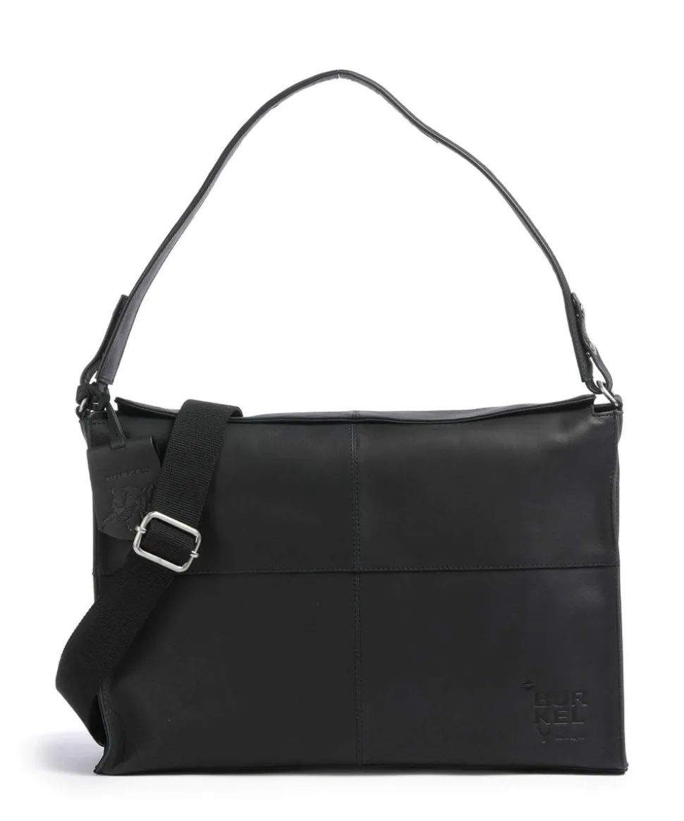 Rogue Robyn Schultertasche fein genarbtes Leder schwarz