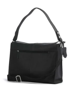 Rogue Robyn Schultertasche fein genarbtes Leder schwarz
