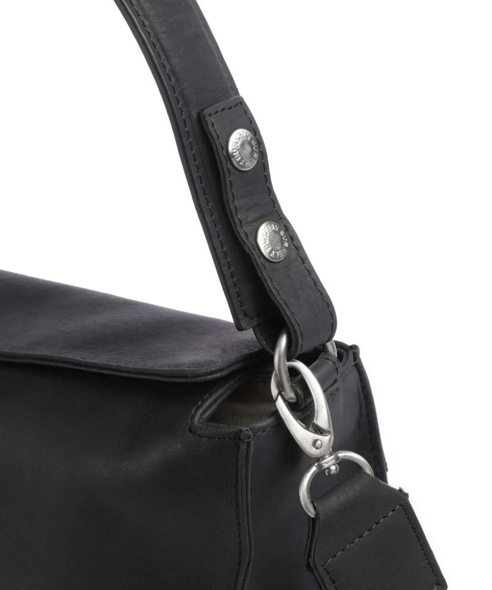 Rogue Robyn Schultertasche fein genarbtes Leder schwarz