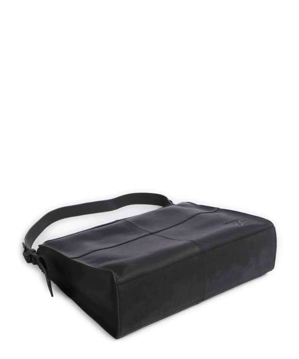 Rogue Robyn Schultertasche fein genarbtes Leder schwarz