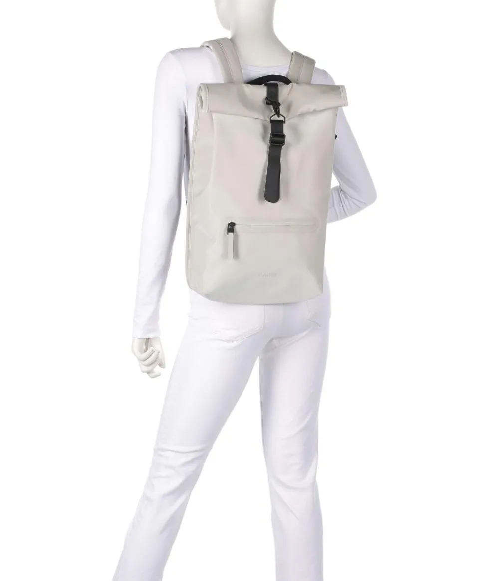 Rolltop Rucksack Polyurethane, Polyester hellgrau