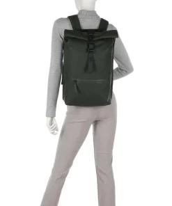 Rolltop Rucksack Polyurethane, Polyester dunkelgrün