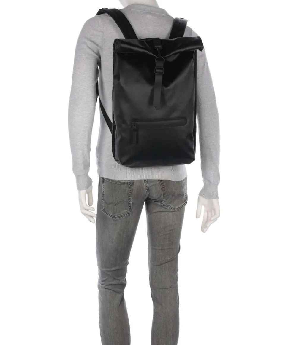 Rolltop Rucksack Polyurethane, Polyester schwarz