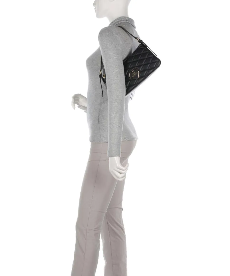 Romantic Schultertasche Lederimitat schwarz