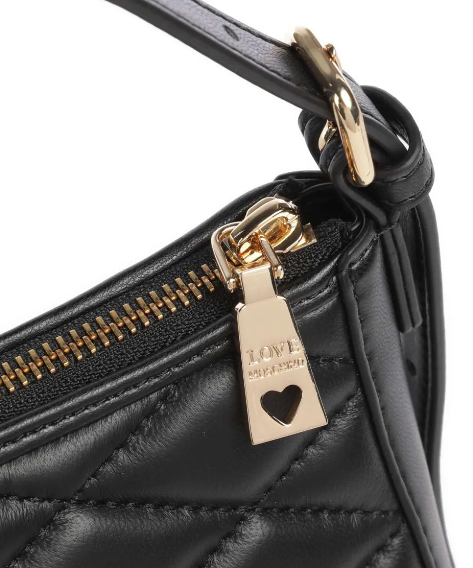 Romantic Schultertasche Lederimitat schwarz