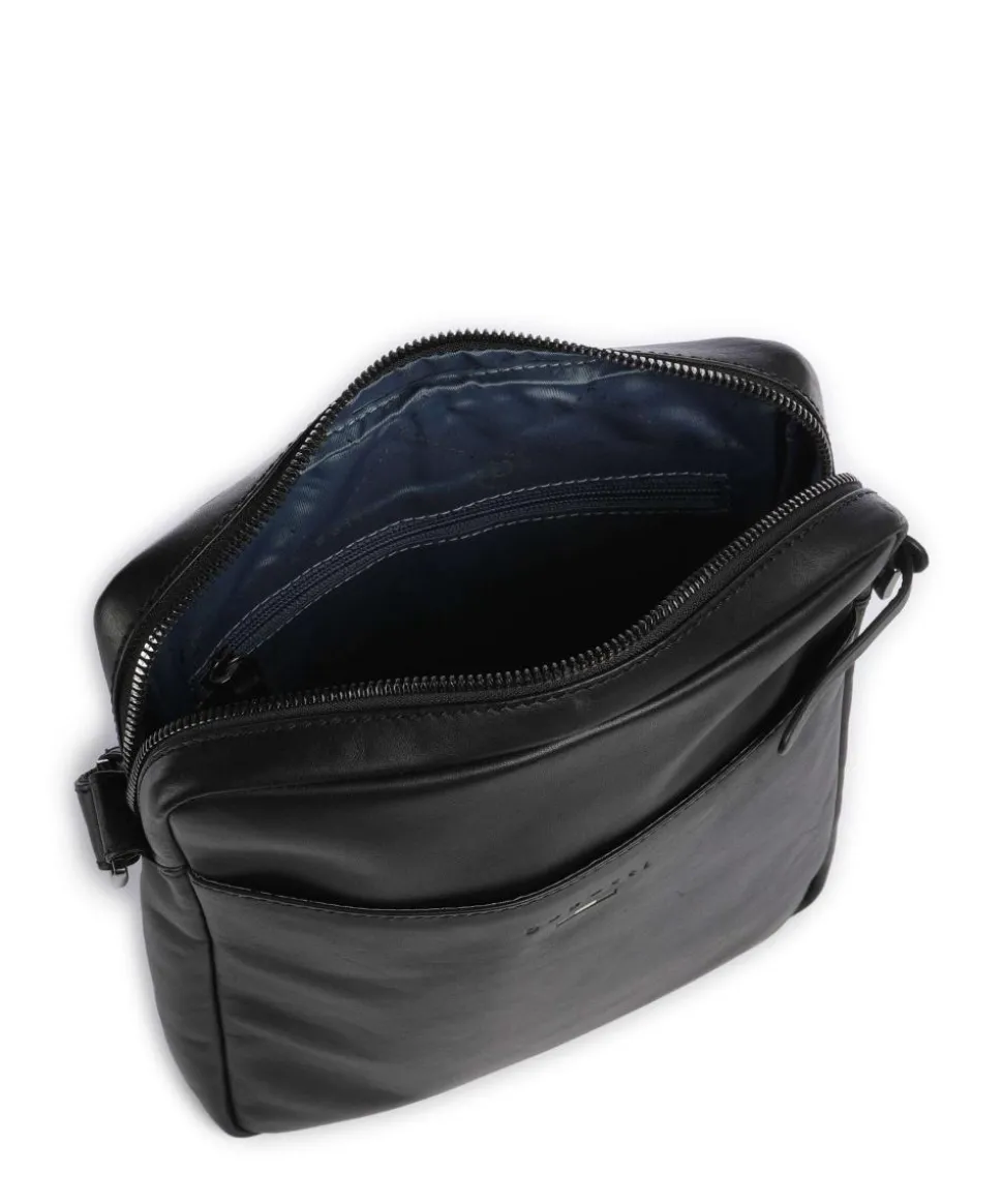 Romeo Umhängetasche fein genarbtes Rindsleder schwarz