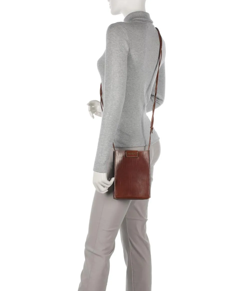 Romina Tracollina Umhängetasche fein genarbtes Rindsleder braun