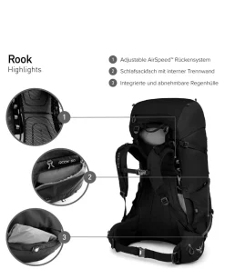 Rook 50 Trekkingrucksack recyceltes Polyester ocker