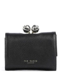 Roosa Geldbörse genarbtes Rindsleder schwarz