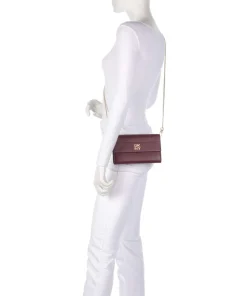 Rosa Geldbörse genarbtes Rindsleder wein