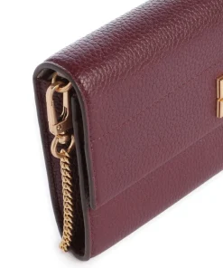 Rosa Geldbörse genarbtes Rindsleder wein