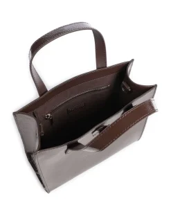 Rouseta Handtasche genarbtes Leder dunkelbraun