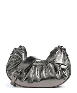 Rétro & Glam Umhängetasche fein genarbtes Rindsleder silber