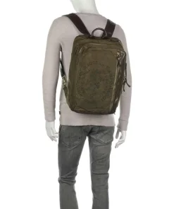 Rucksack 15″ Baumwolle olivgrün