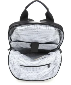 Rucksack 15″ Lederimitat schwarz