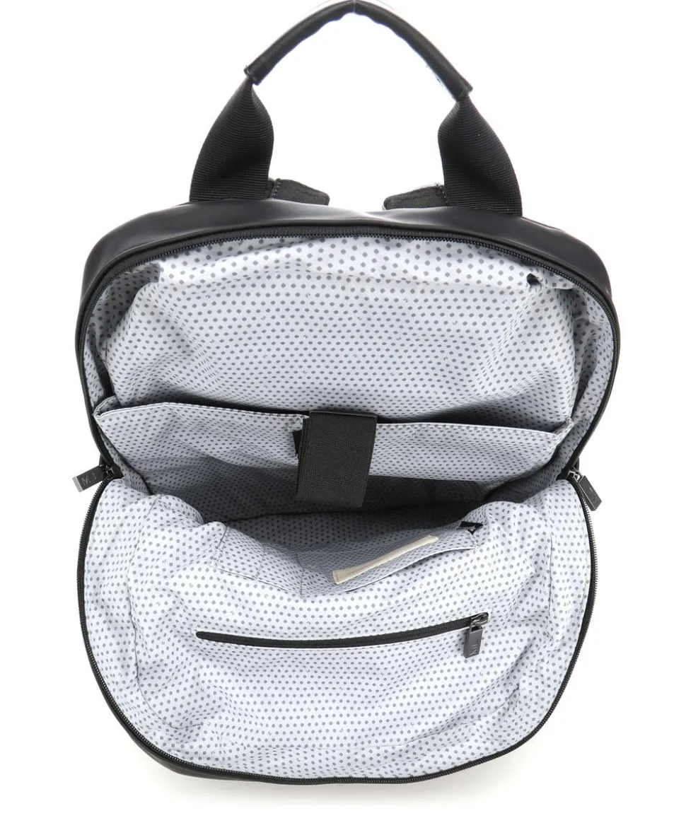 Rucksack 15″ Lederimitat schwarz