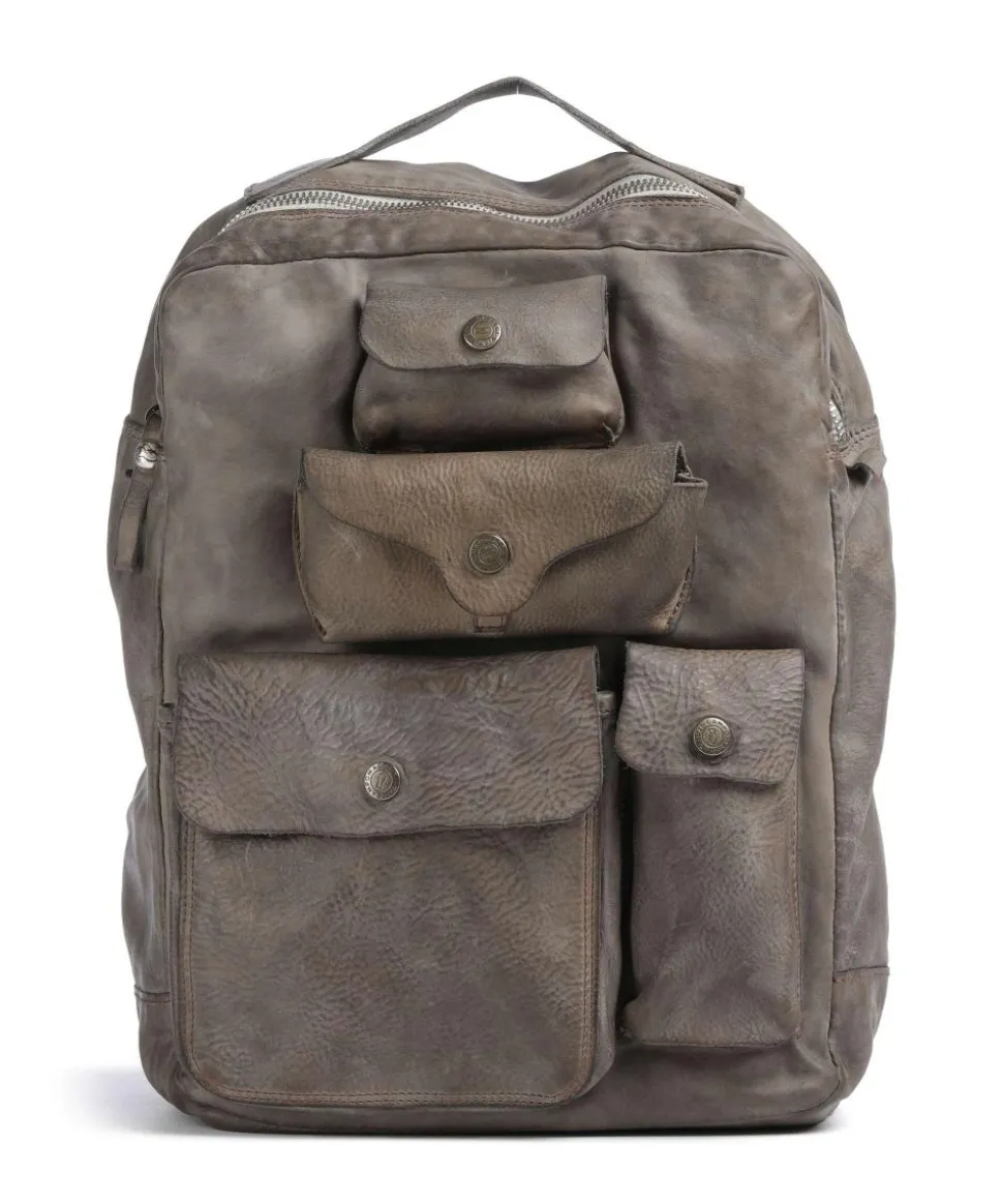 Rucksack fein genarbtes Rindsleder dunkelgrau