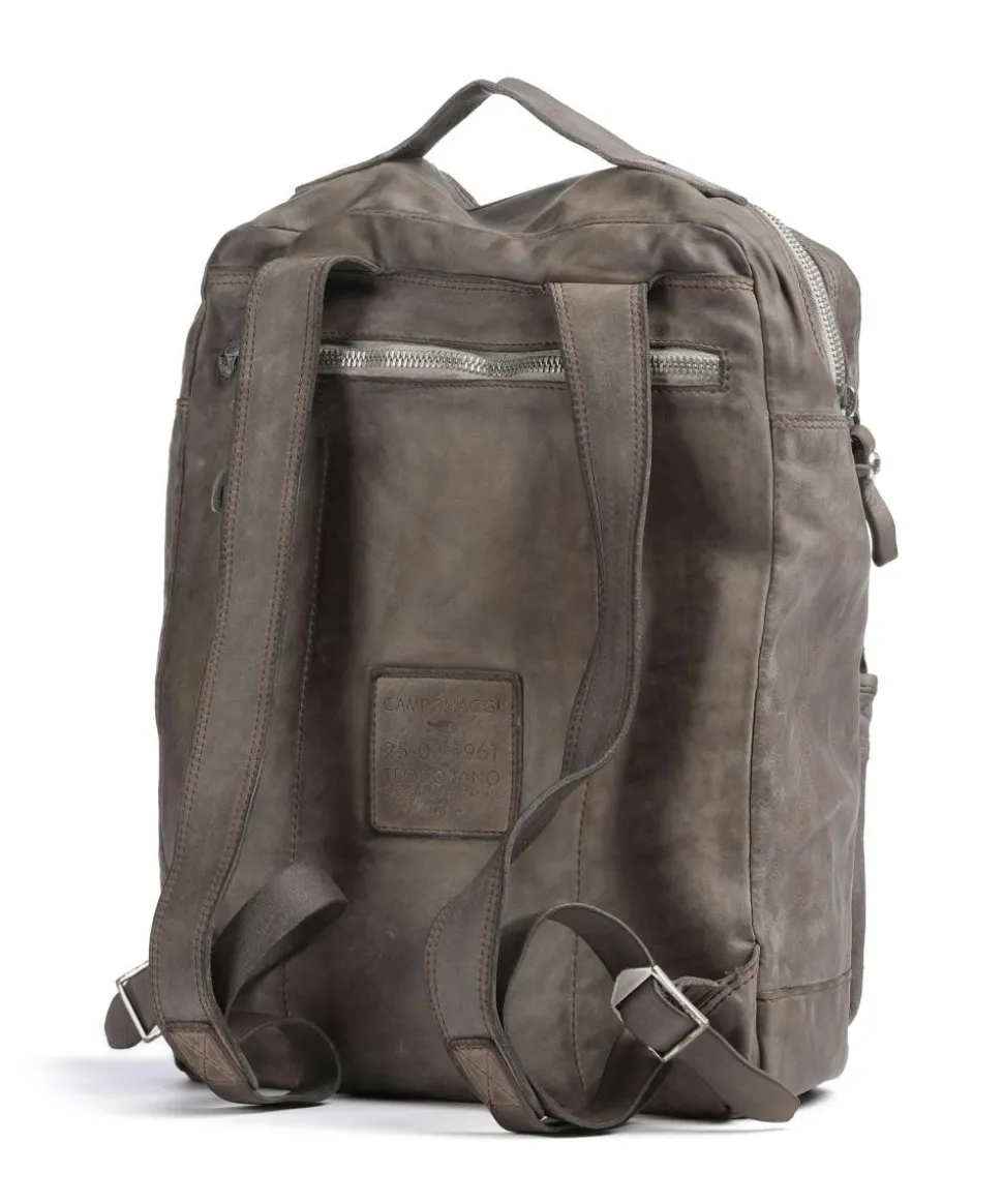 Rucksack fein genarbtes Rindsleder dunkelgrau