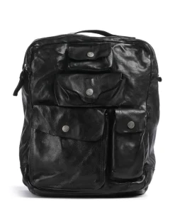 Rucksack fein genarbtes Rindsleder schwarz