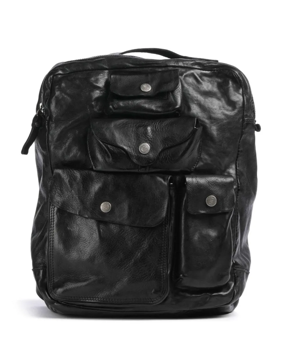 Rucksack fein genarbtes Rindsleder schwarz