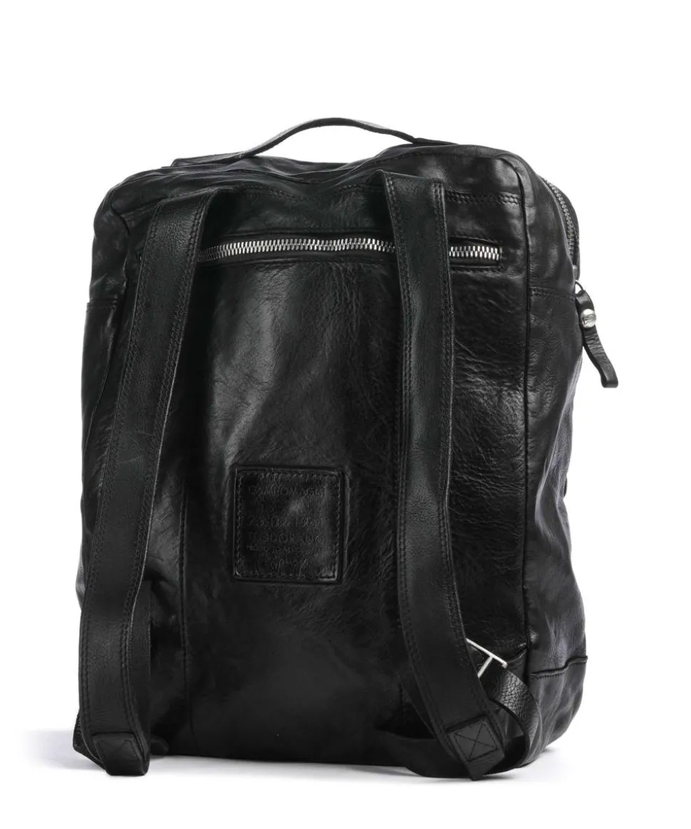 Rucksack fein genarbtes Rindsleder schwarz