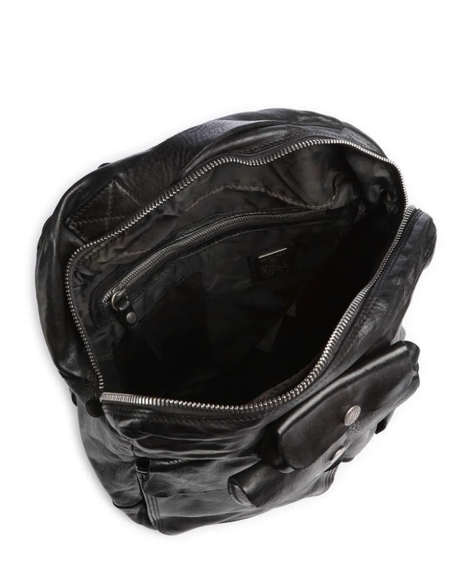 Rucksack fein genarbtes Rindsleder schwarz