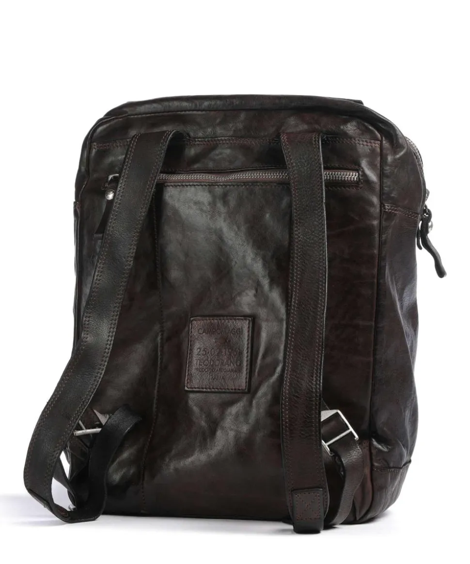 Rucksack fein genarbtes Rindsleder dunkelbraun