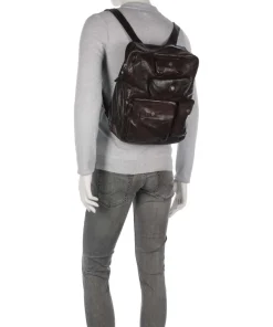 Rucksack fein genarbtes Rindsleder dunkelbraun