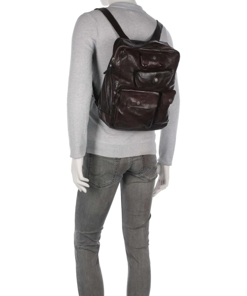 Rucksack fein genarbtes Rindsleder dunkelbraun