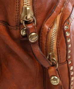 Rucksack fein genarbtes Rindsleder cognac