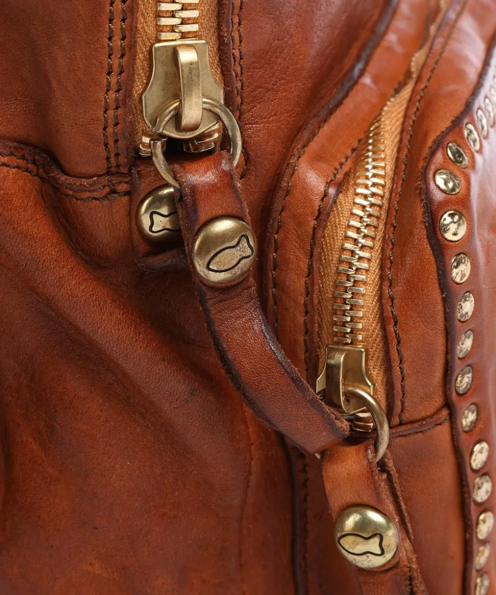 Rucksack fein genarbtes Rindsleder cognac