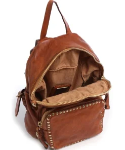 Rucksack fein genarbtes Rindsleder cognac