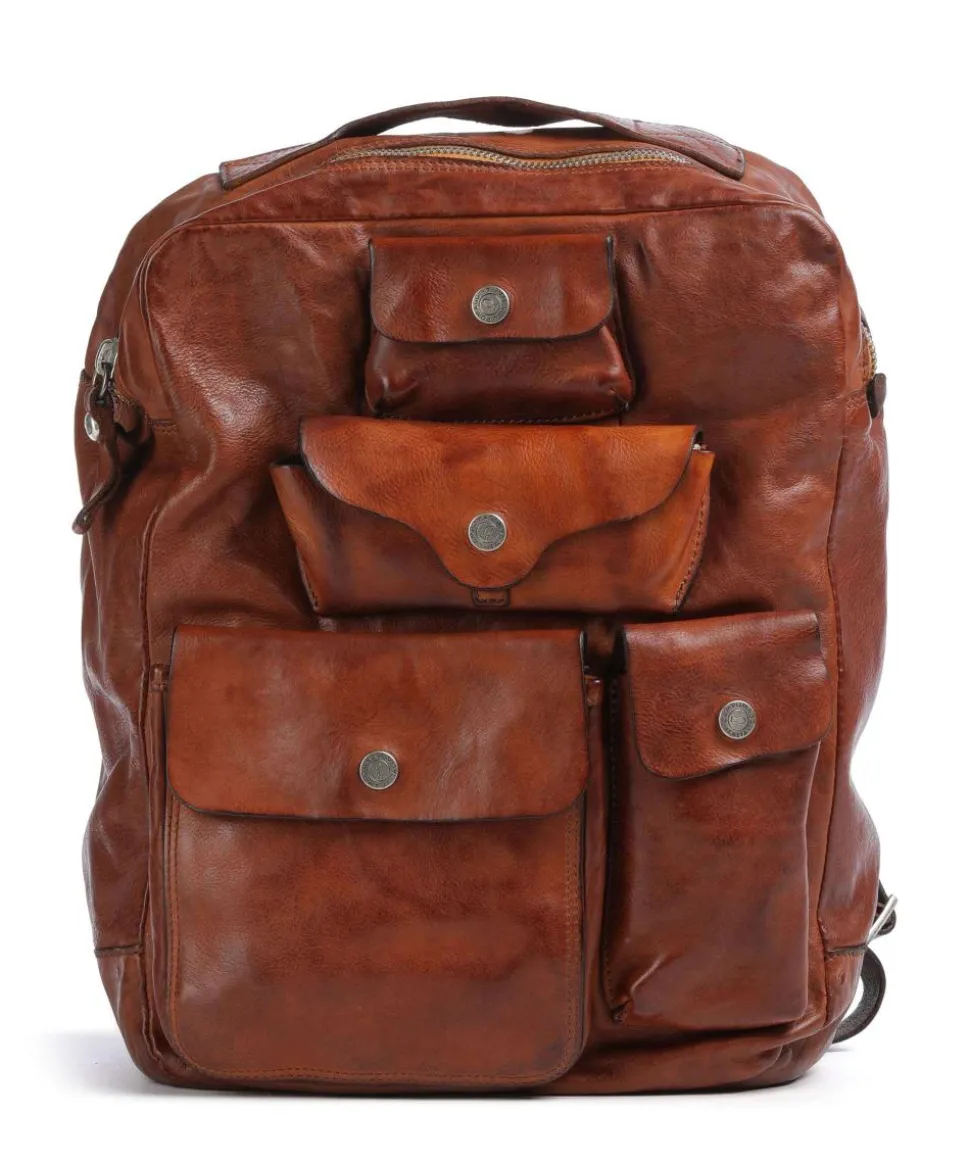 Rucksack fein genarbtes Rindsleder cognac