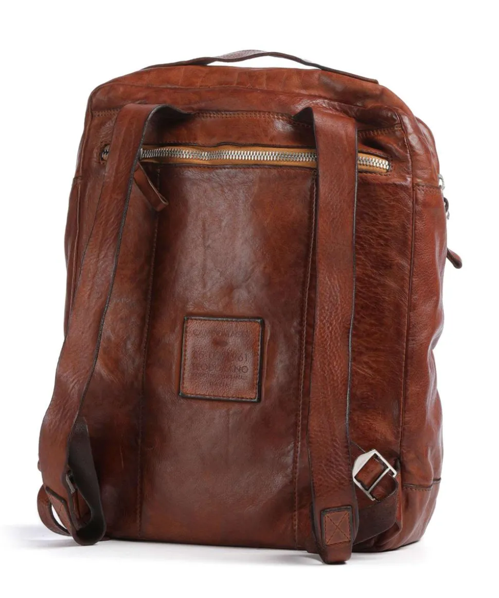 Rucksack fein genarbtes Rindsleder cognac