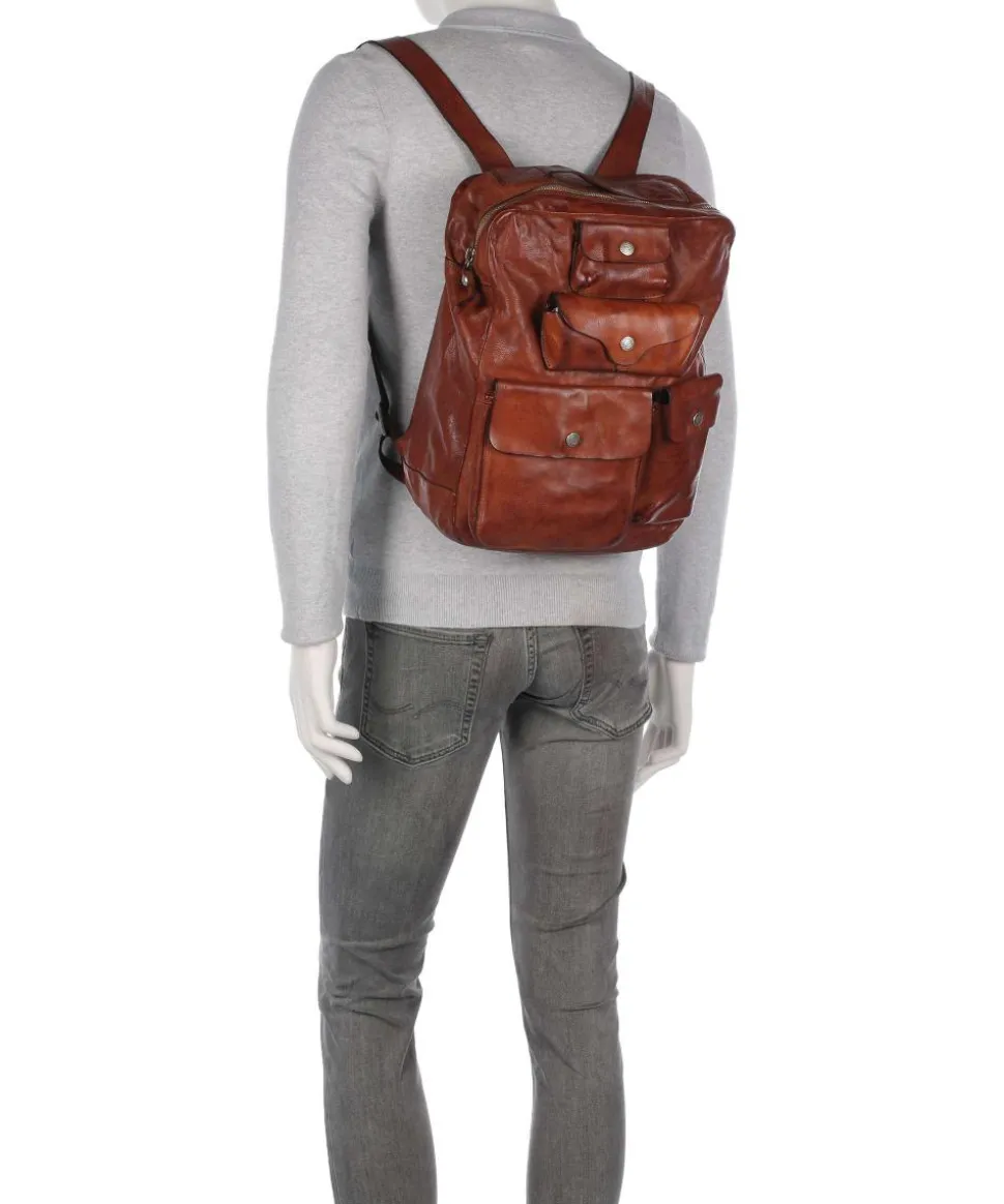 Rucksack fein genarbtes Rindsleder cognac
