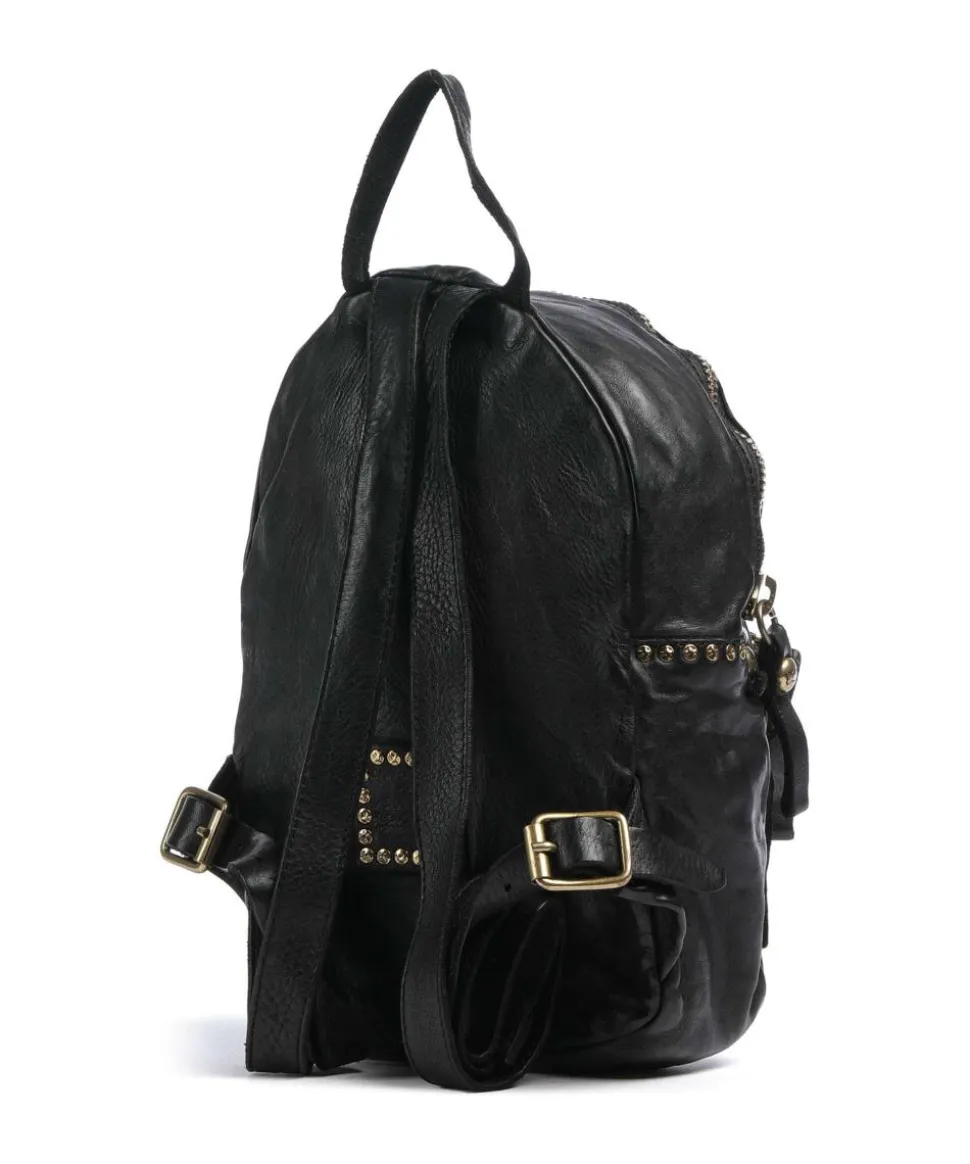 Rucksack fein genarbtes Rindsleder schwarz