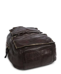 Rucksack fein genarbtes Rindsleder dunkelbraun