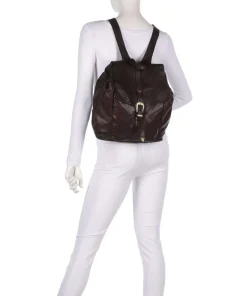 Rucksack fein genarbtes Rindsleder dunkelbraun