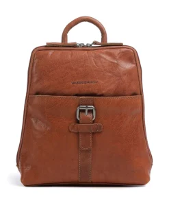Rucksack genarbtes Leder cognac