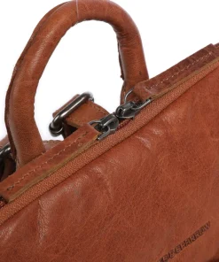 Rucksack genarbtes Leder cognac