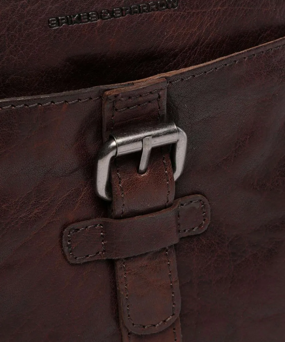 Rucksack genarbtes Leder dunkelbraun